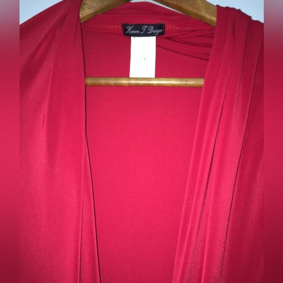 Cherry red long flowing cocktail dress x-large - Picture 5 of 10